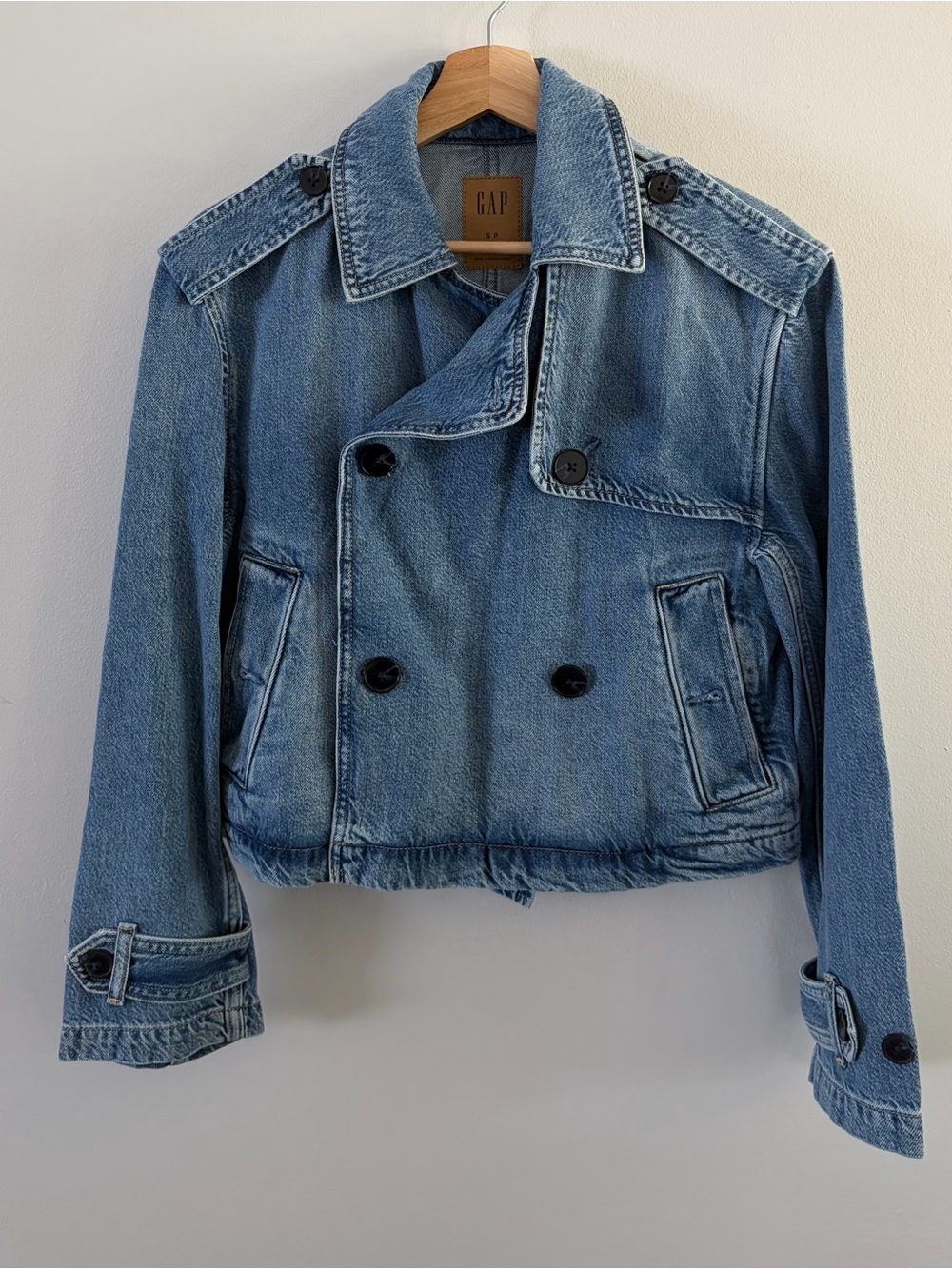 GAP Light Blue Denim Double-Breasted Jean Jacket